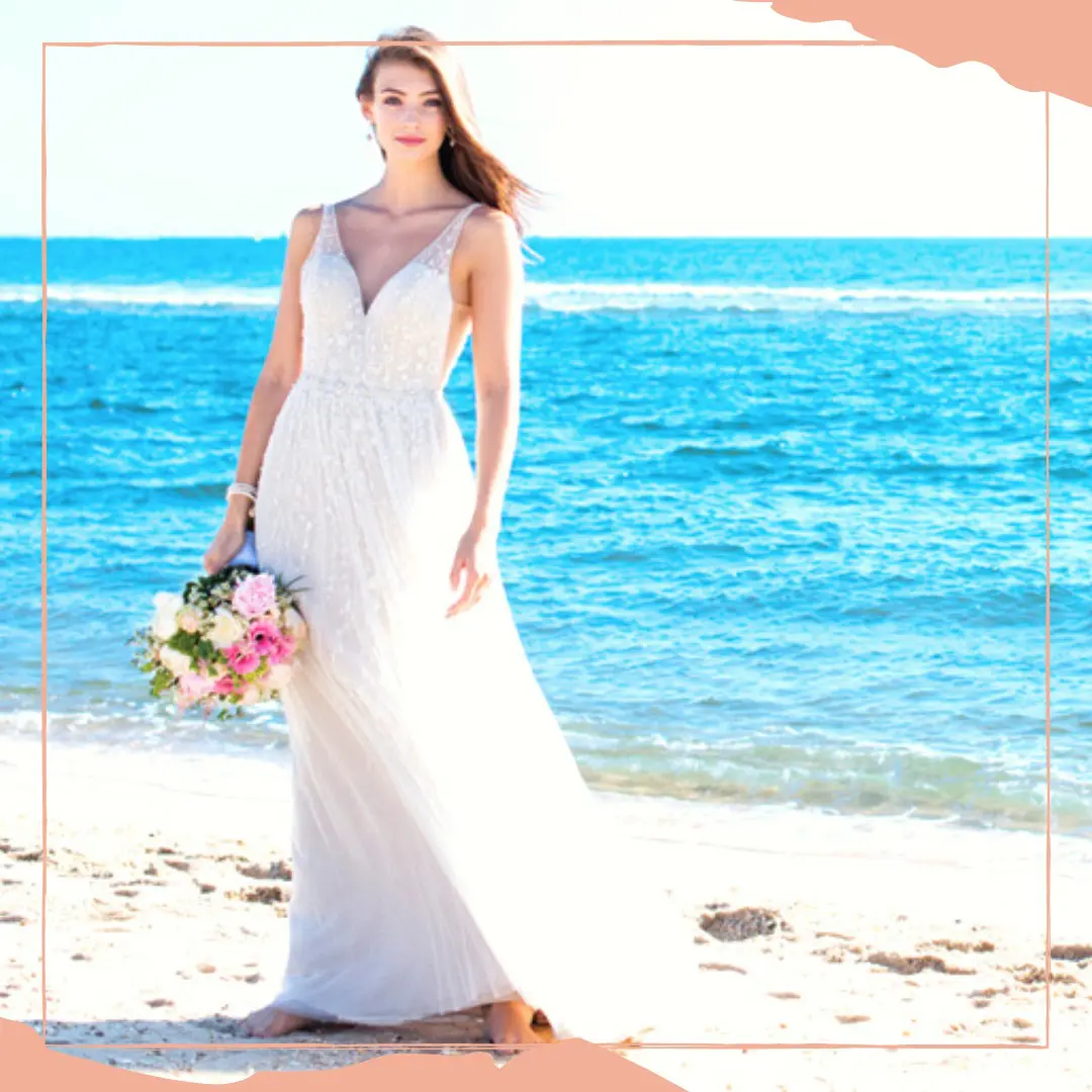 vestido da noiva branco leve para casamento na praia