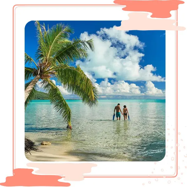 Bora Bora casal na praia marido e mulher 