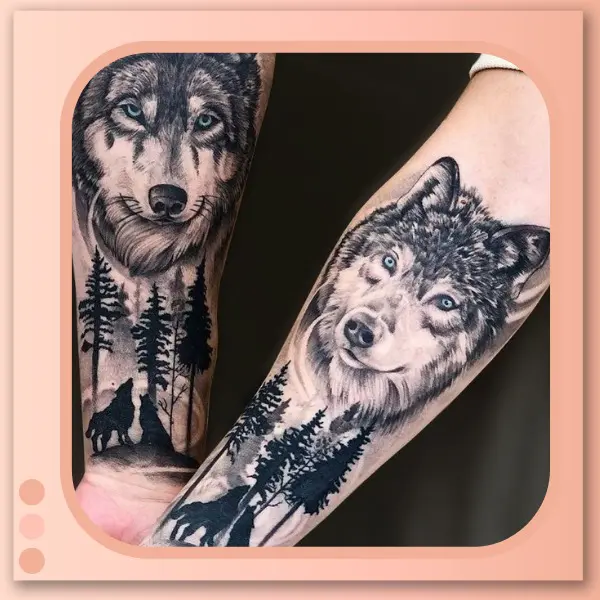 Tatuagem Lobo e Floresta