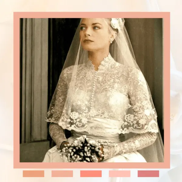 Vestido de casamento de Grace Kelly com o Príncipe Rainier III.