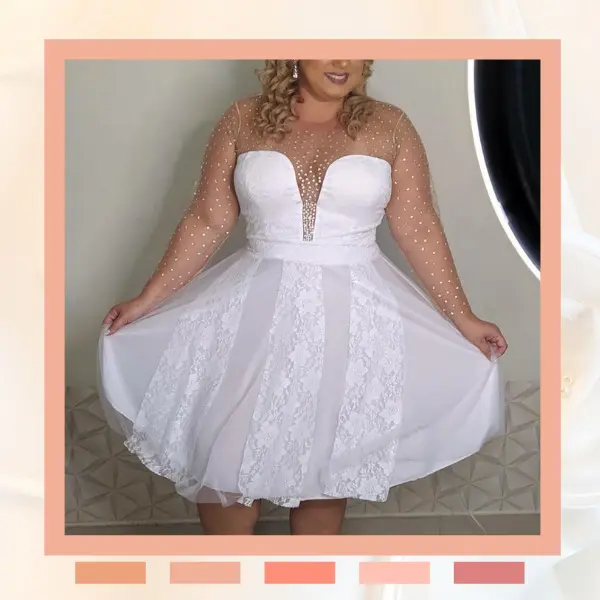 Vestido de Noiva Plus Size Curto