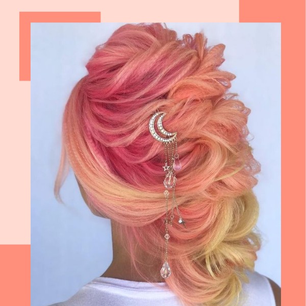 cabelo rosa noiva