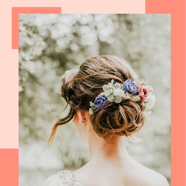 penteado em noiva com flores
