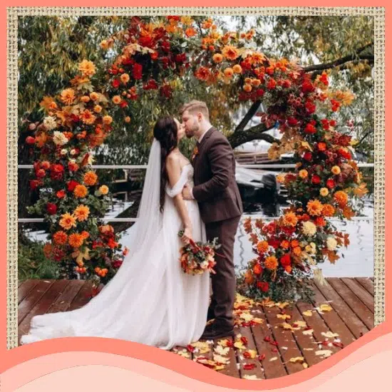 decoracao de casamento rustico altar circular com flores