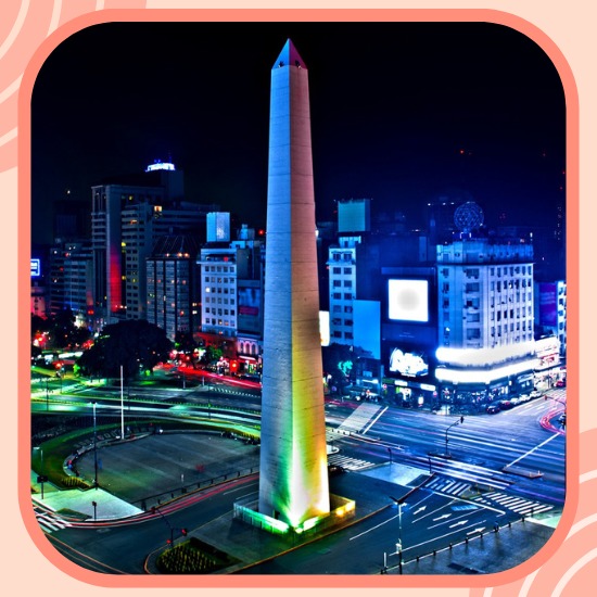 Obelisco em Buenos Aires a noite