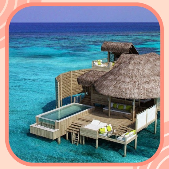 hotel sobre o mar nas ilhas Maldivas