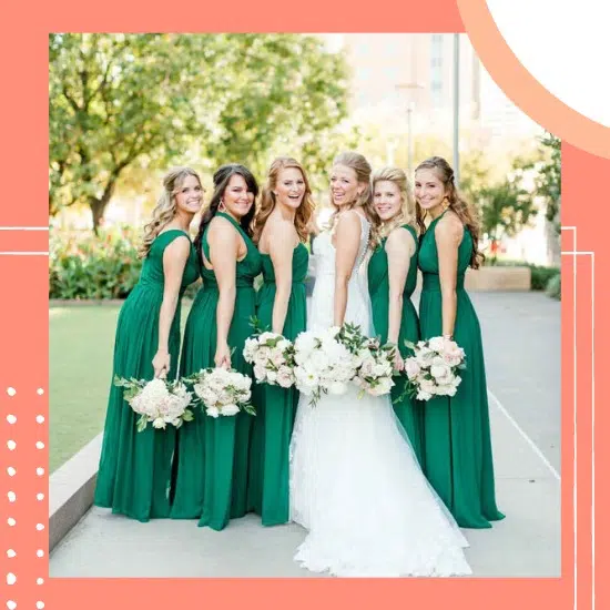 vestido de madrinhas de casamento verde longo