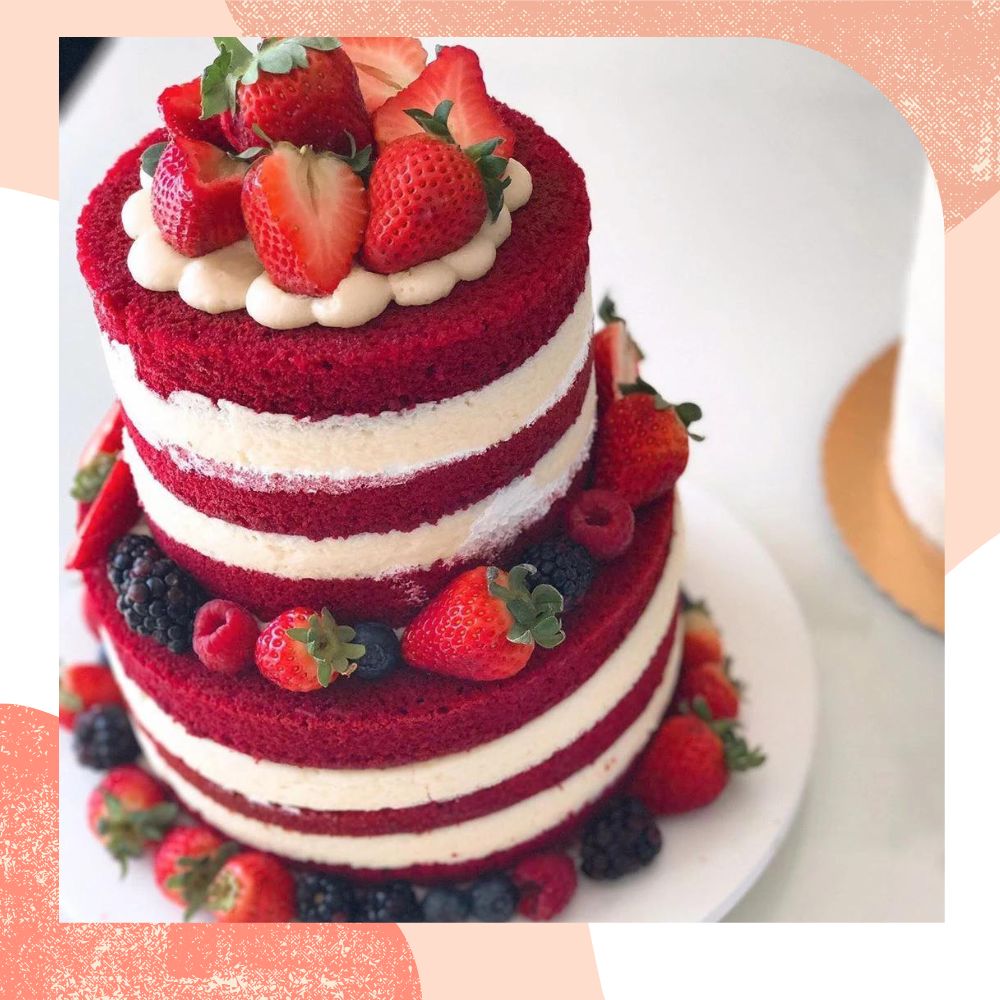 bolo de casamento civil naked cake red velvet