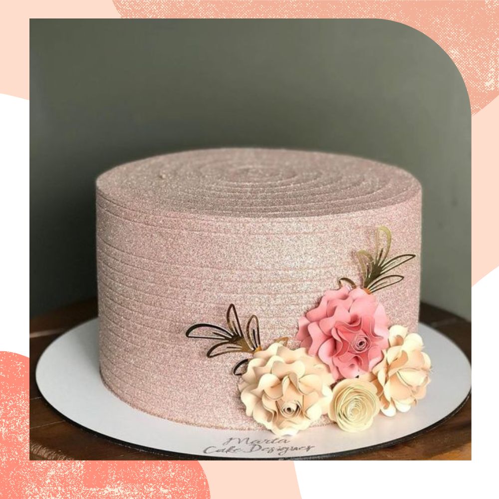 bolo de casamento simples rosa claro