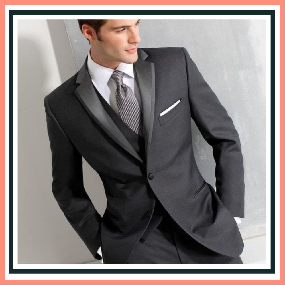 terno para noivo preto com gravata cinza