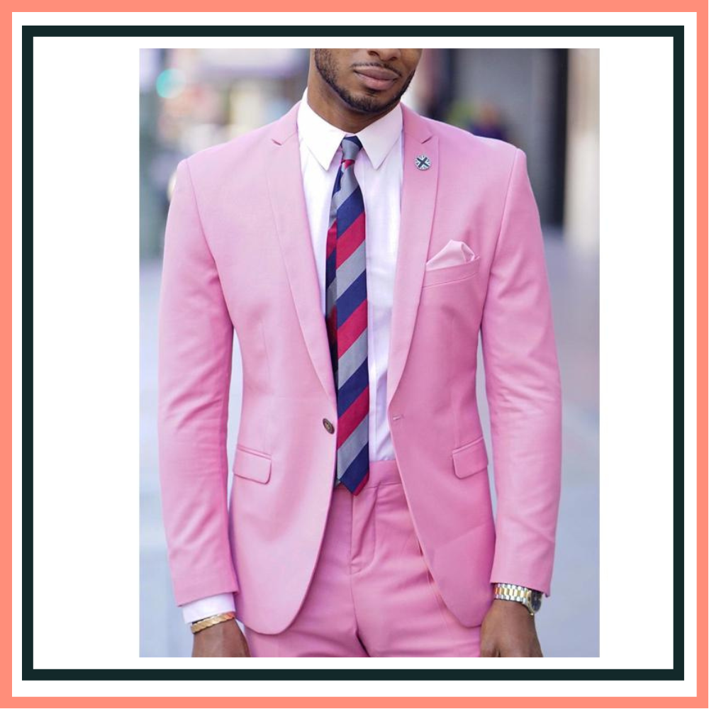 terno para noivo rosa claro
