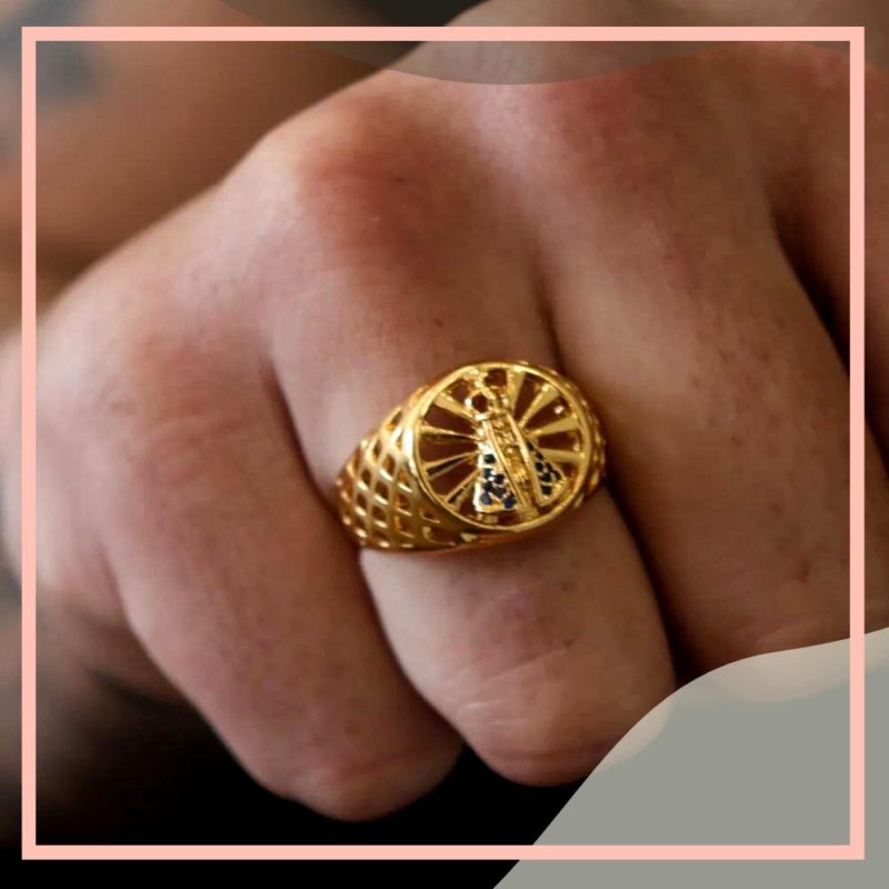 anel masculino ouro santa
