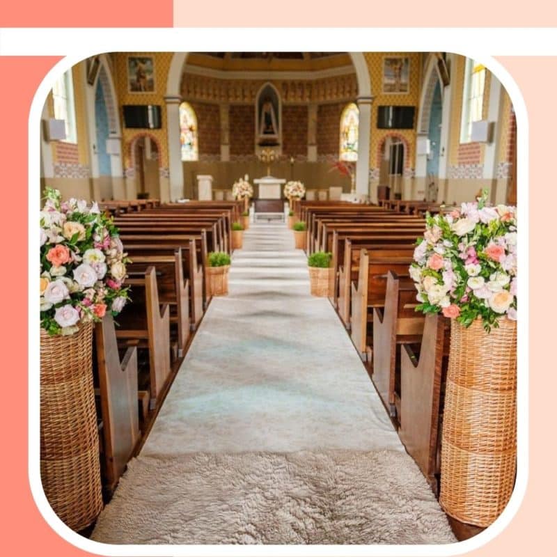 decoração de igreja para casamento rústico