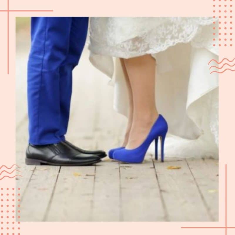 sapato azul combinando com noivo