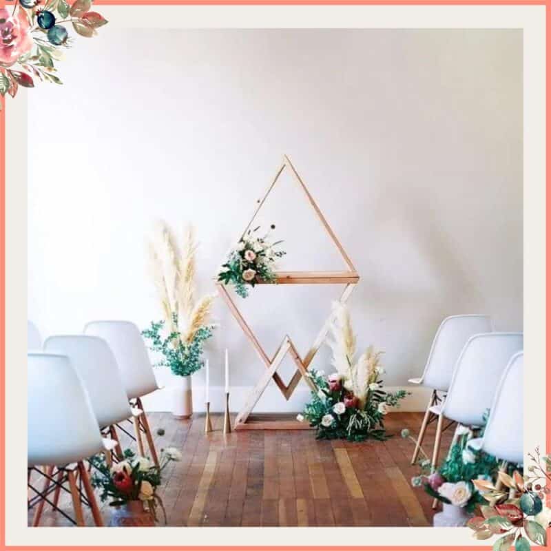 mini wedding decoração minimalista