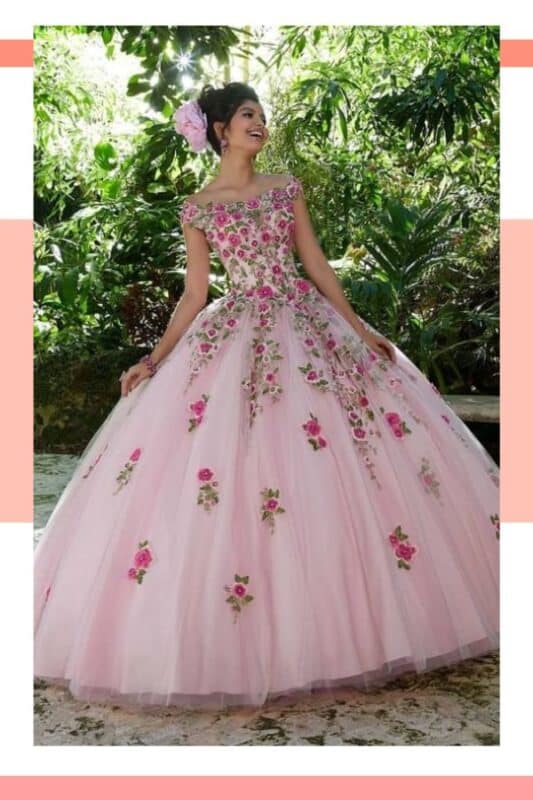 vestido de noiva florido rosa