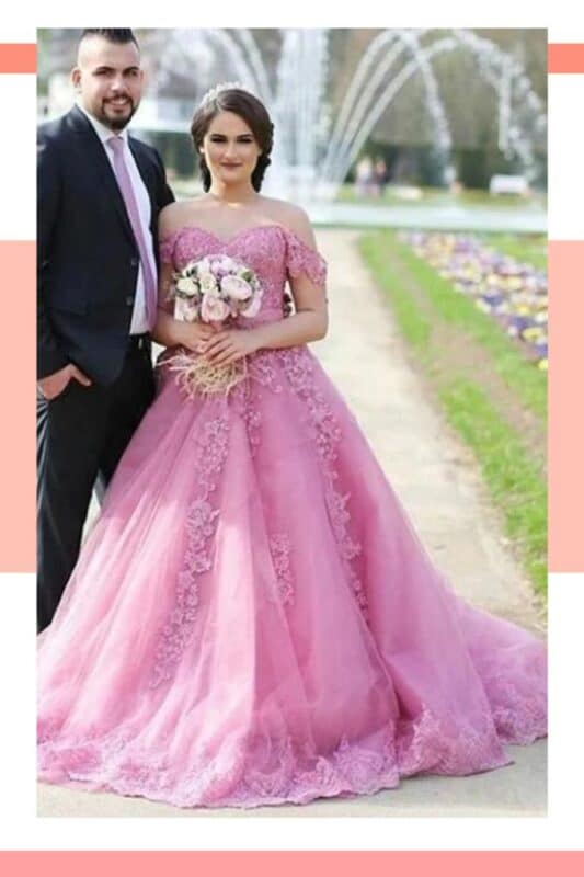 vestido de noiva rosa chiclete