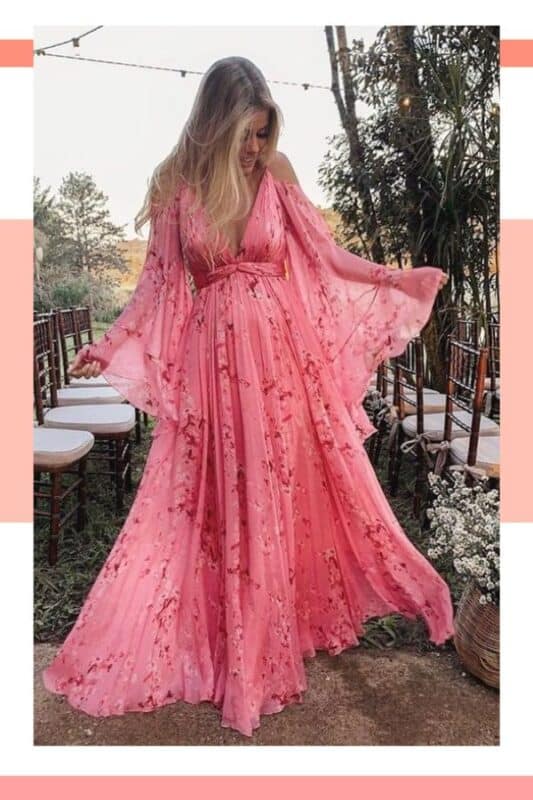 vestido de noiva rosa chiclete leve