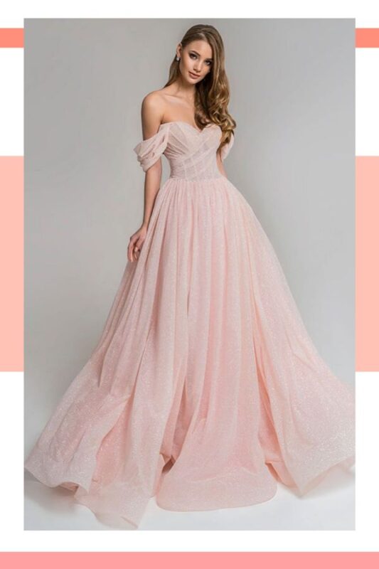 vestido de noiva rosa claro longo