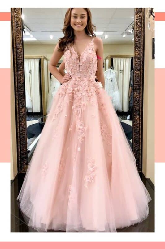 vestido de noiva rosa claro sofisticado
