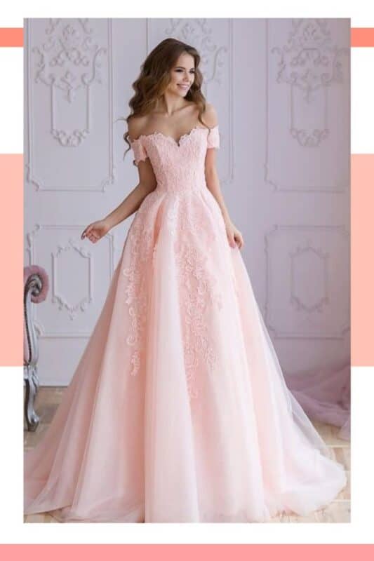 vestido de noiva rosa creme