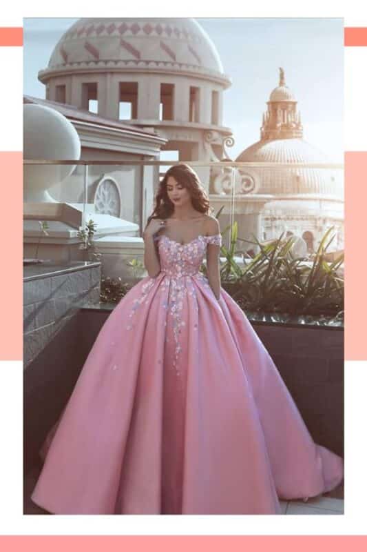 vestido de noiva rosa princesa linda