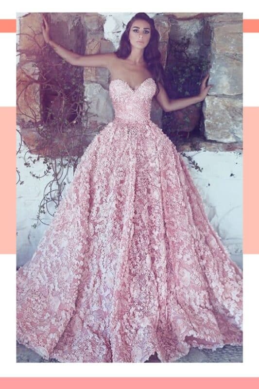 vestido de noiva rosa rosé