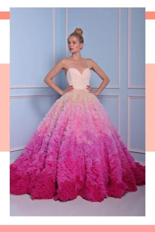vestido de princesa rosa para noiva