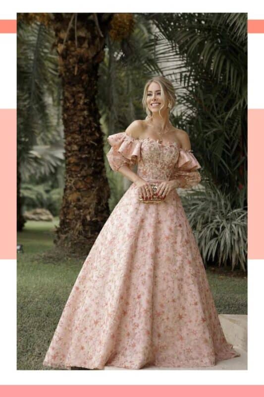 vestido para noiva rosa clara