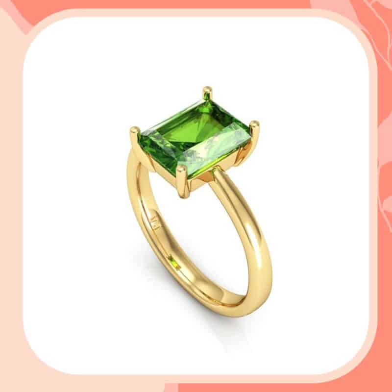 anel com pedra turmalina verde