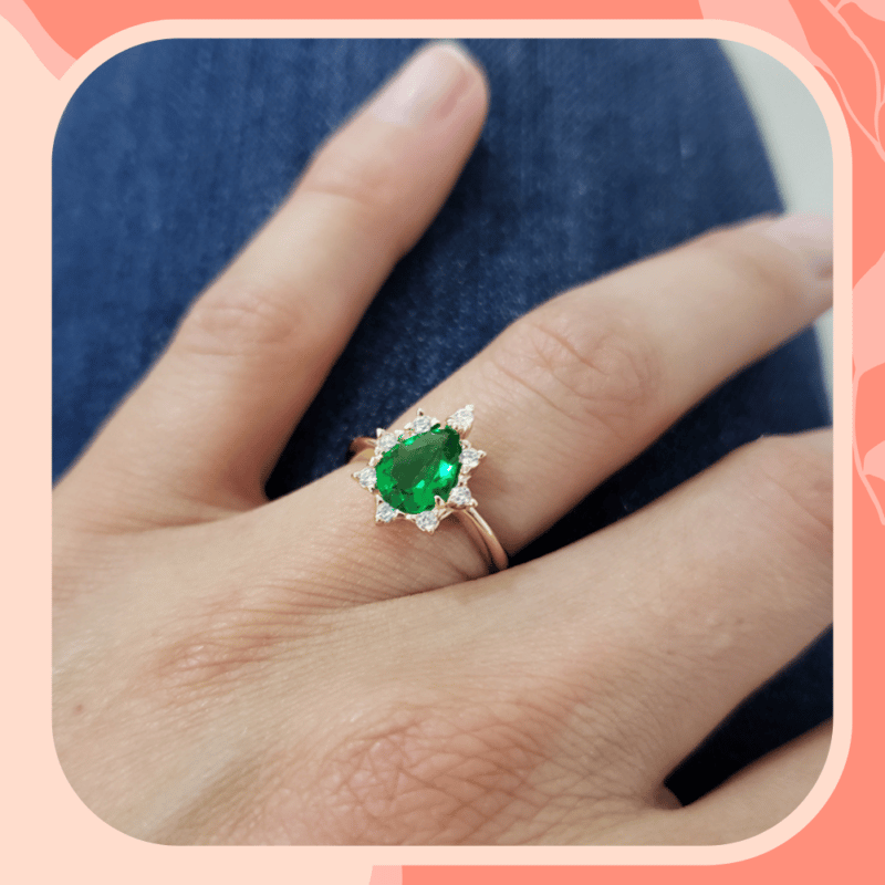 anel de esmeralda feminino para formatura