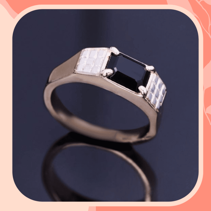 anel de formatura de prata onix preto