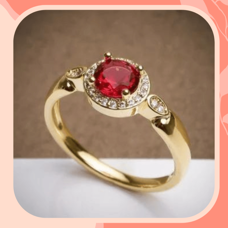 anel de formatura rubi vermelho