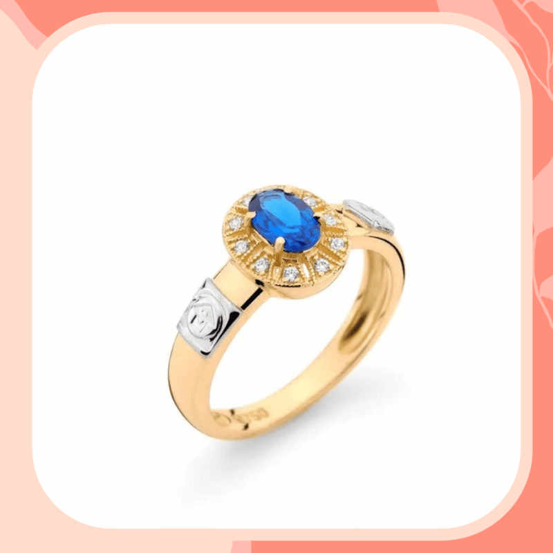 anel safira azul