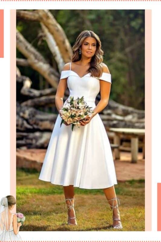 vestido de noiva civil elegante e moderno