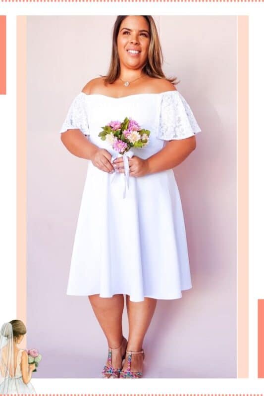 vestido de noiva civil plus size branco