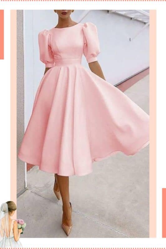 vestido para noiva civil rosa claro rodado