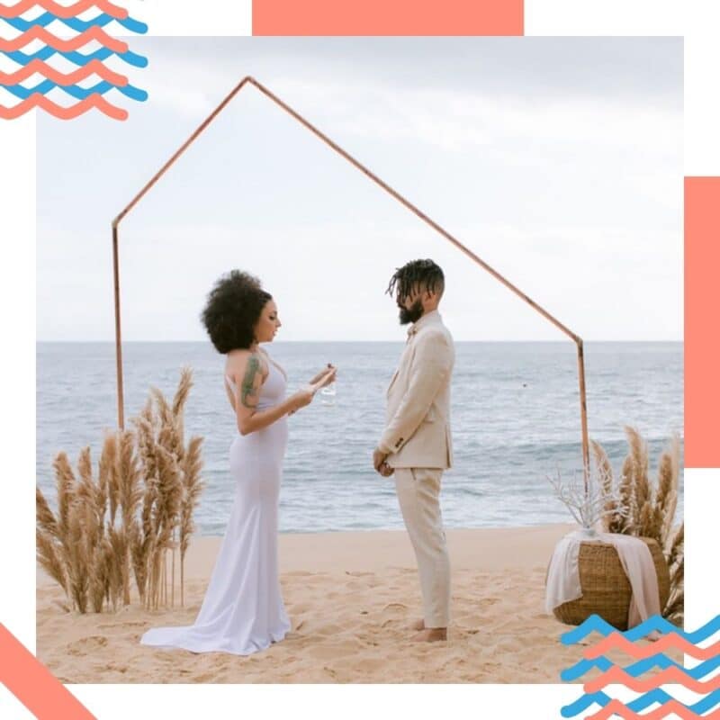 decoração de casamento na praia minimalista