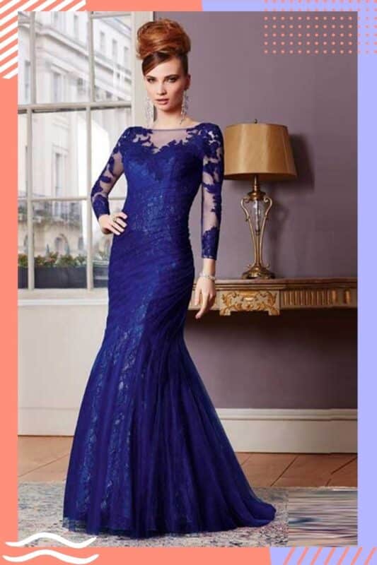 vestido de noiva azul escuro luxuoso