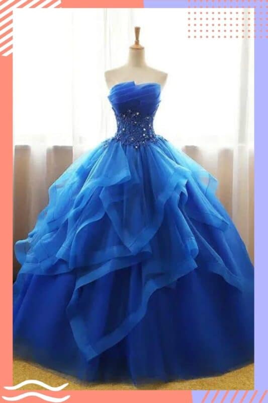 vestido de noiva azul royal princesa