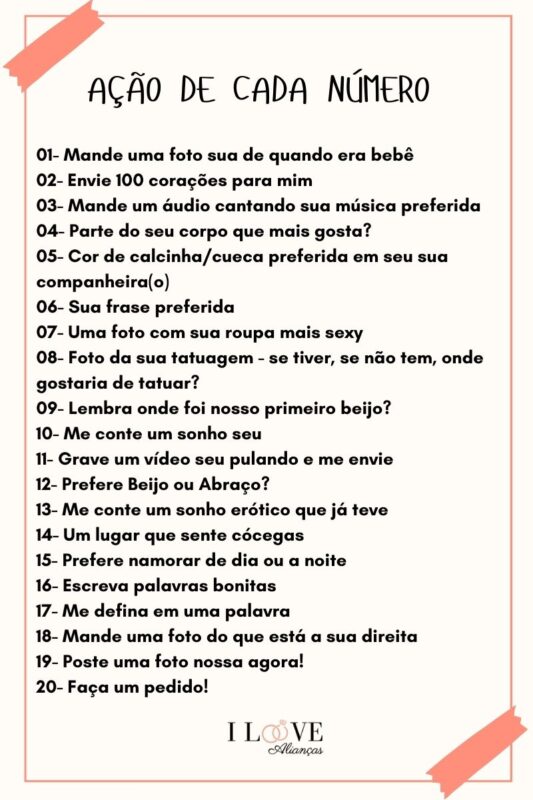 Jogo para o casal descontrair e sair da rotina ;)