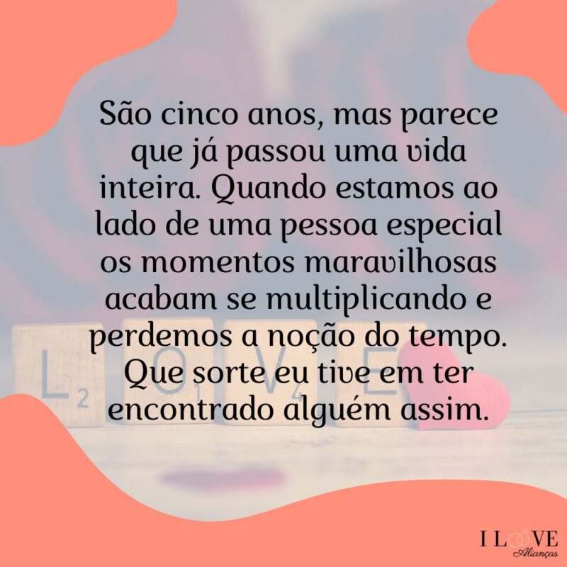 bodas de 5 anos de casamento frase para enviar