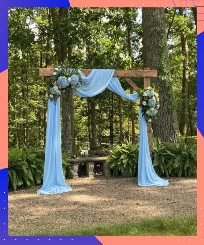 casamento azul altar no campo