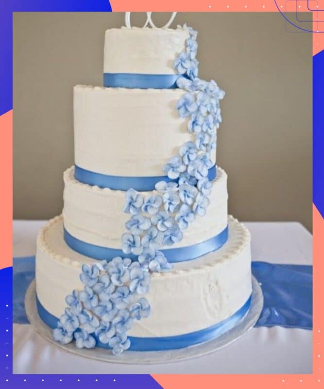 casamento azul claro bolo grande