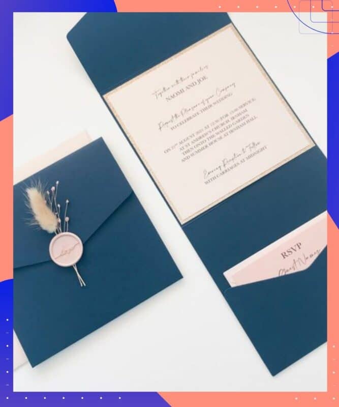 convite azul marinho casamento