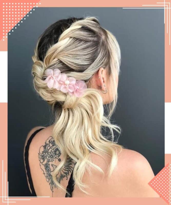 penteado com flor para madrinha de casamento