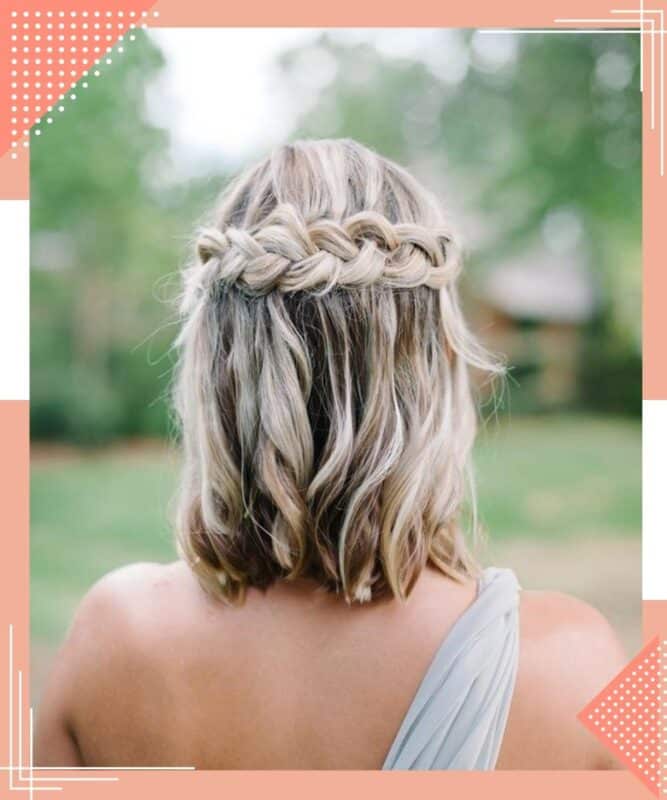 penteado delicado em cabelo curto para madrinha de casamento