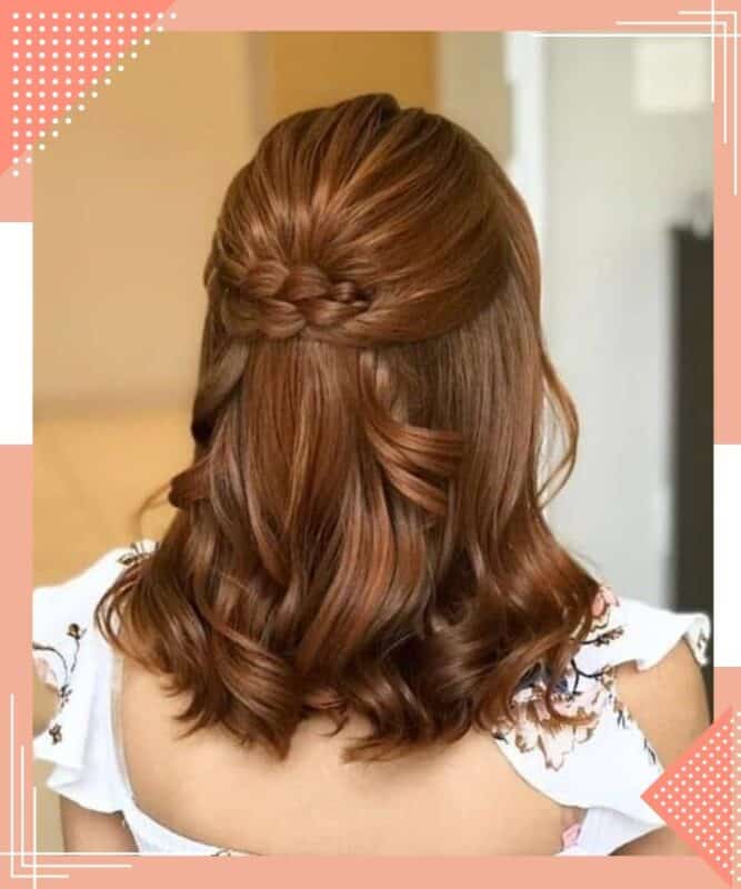 penteado para madrinha de casamento cabelo curto ruivo