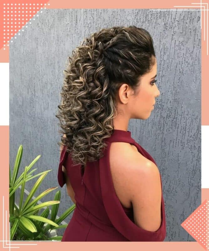 penteado para madrinha de casamento cabelo enrolado preso