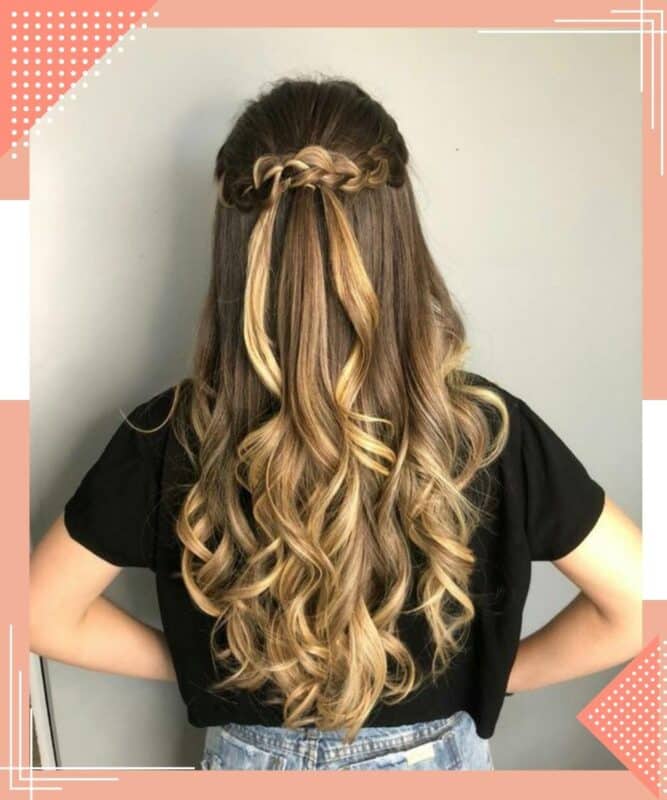 penteado para madrinha de casamento cabelo longo com cachos lindos